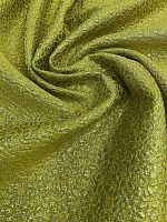 Ткань фактурный шёлк костюмно плательный золотого цвета