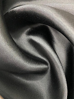 Шёлк атласный цвет чёрный с эластаном