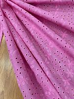 Ткань шитьё на хлопке насыщенного розового цвета