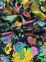 Ткань шёлк крепдешин брендовый с цветочным принтом