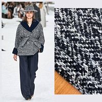Ткань пальтовая твид Chanel серого цвета