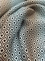 Ткань шёлк твиловый без эластана с чёрно белым рисунком