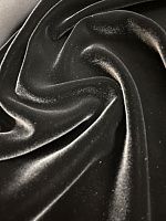 Ткань бархатная чёрного цвета в составе шёлк с вискозой