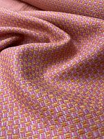 Ткань костюмная шерсть твидового плетения в сиренево розовом цвете