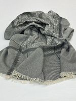 Палантин шерсть с шёлком 1,80х0,68м цвет серый Феррагамо