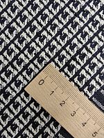 Ткань льняная с хлопком твидового плетения в стиле Gucci