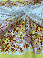 Ткань хлопок батист в жёлто сиреневом цвете