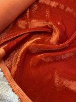 Ткань бархат оранжевый шёлковый шир.90см
