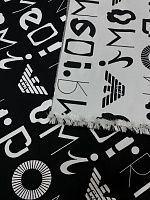 Ткань формодержащая с чёрно белым принтом в стиле Armani