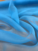 Органза однотонная голубого цвета