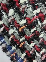 Ткань Твид Шанель в чёрно серо красном цвете