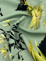 Ткань шёлк кади с рисунком стилизованных цветов в стиле Luigi Verga