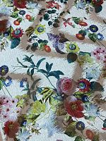 Ткань органза плательная деворэ с цветочным рисунком