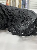 Ткань шитьё чёрное хлопковоев стиле Valentino