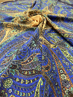 Ткань шёлк крепдешин купонный с принтом пейсли