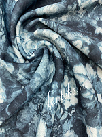 Ткань пальтовая на основе флиса с цветочным рисунком